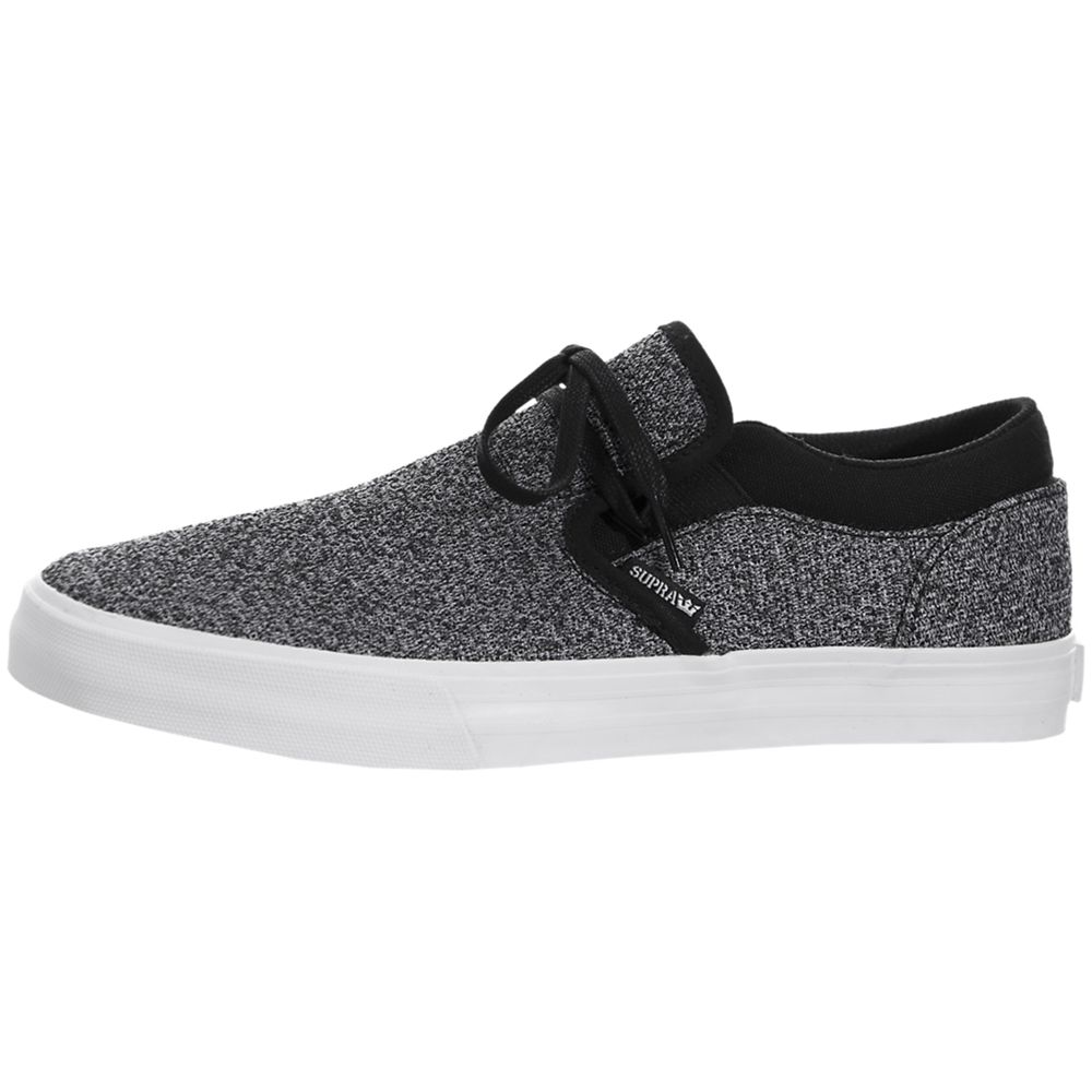 Baskets Basses Supra Cuba Grise Charcoal Heather/Black-White Femme | SLA-28955333